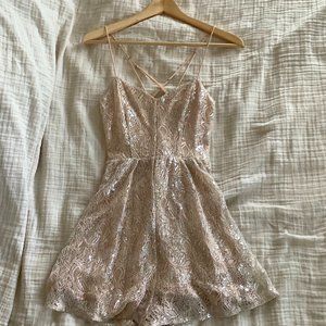 Urban Outfitters Silver Pink Iridescent Romper S